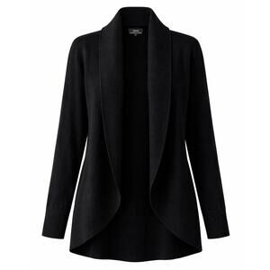 Quince Black 100% Mongolian Cashmere Shawl Collar Cardigan Luxury Soft Sweater S